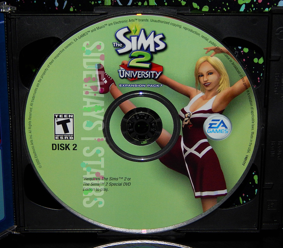 2005 THE SIMS 2 UNIVERSITY EXPANSION PACK W/ CODE zombies npc 2-disc cd-rom PC