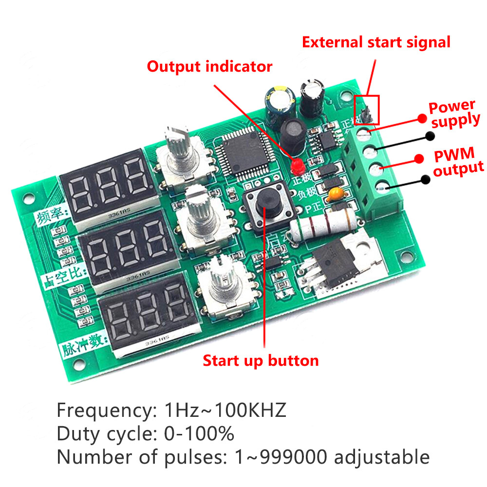 PWM Dimming Speed Control Module Frequency Duty cycle Pulse number Adjustable