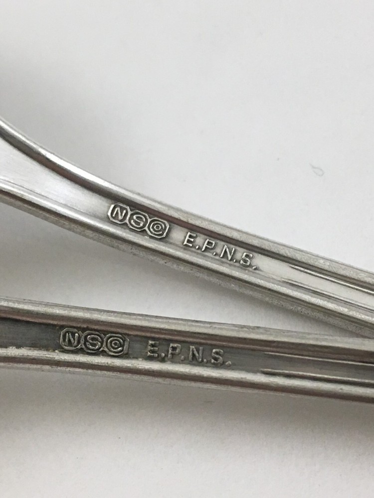 2 National Silver Co TWELVE Pattern Silverplate Iced Teaspoons 7 1/2"