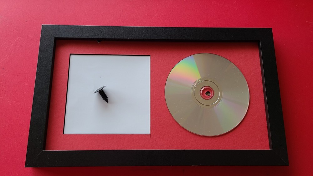 CD Display w/ RED Mat Complete W/ 1" Wide Black Frame 7X12