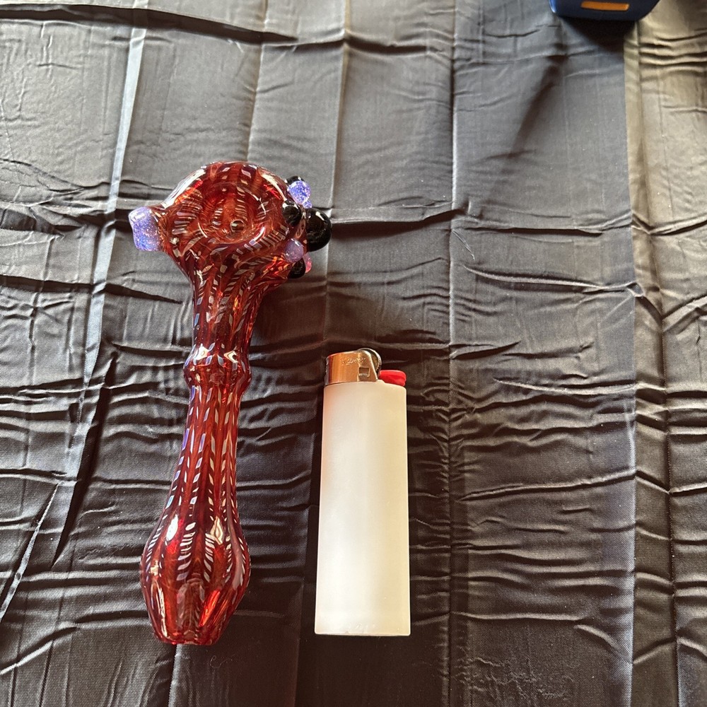 Handmade Glass Pipe Deep Ruby