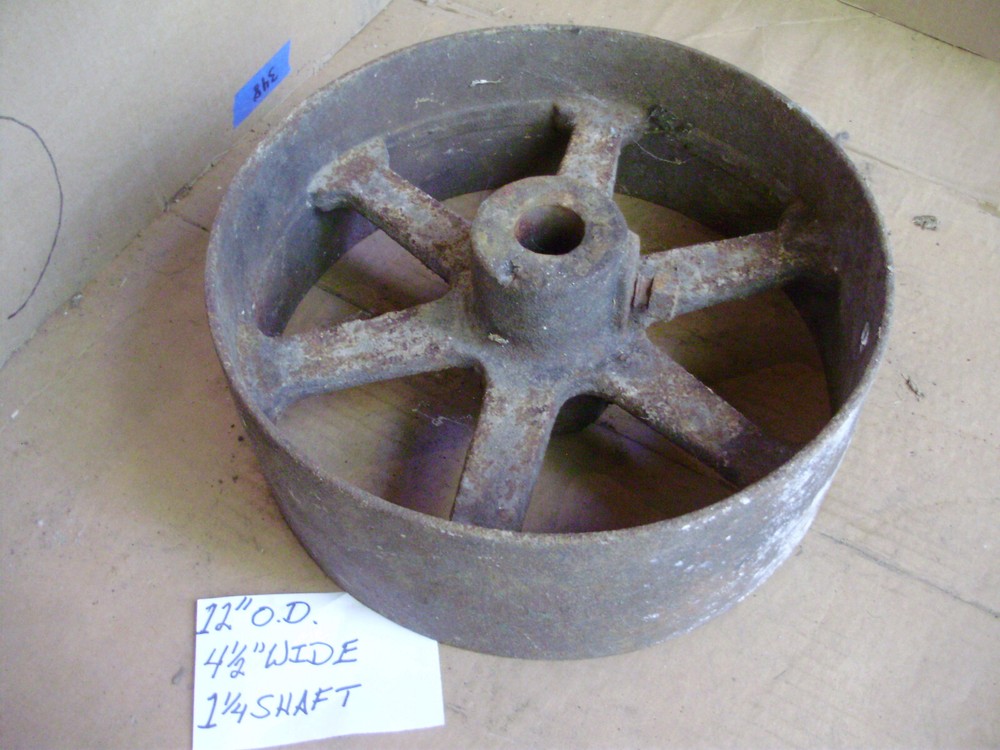 Flat Belt Pulley, Vintage, Cast Iron