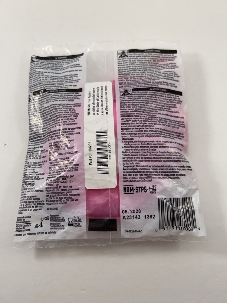3M P100 Particulate Filter - 2091 - Standard Size - 2 Pack