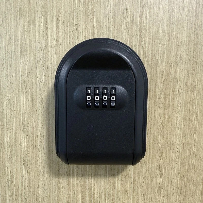 4-digit password combination key box, black ABS plastic wall mounted