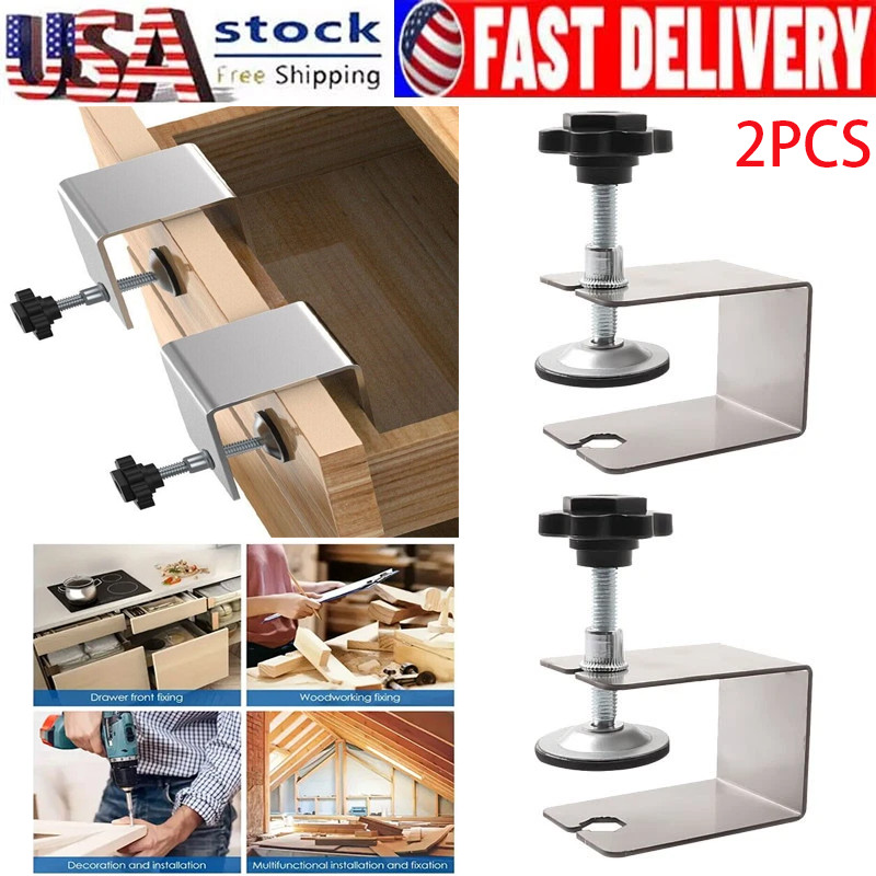 2 Pcs Drawer Front Installation Clamps Drawer Fixing Clips Cabinet Pulls