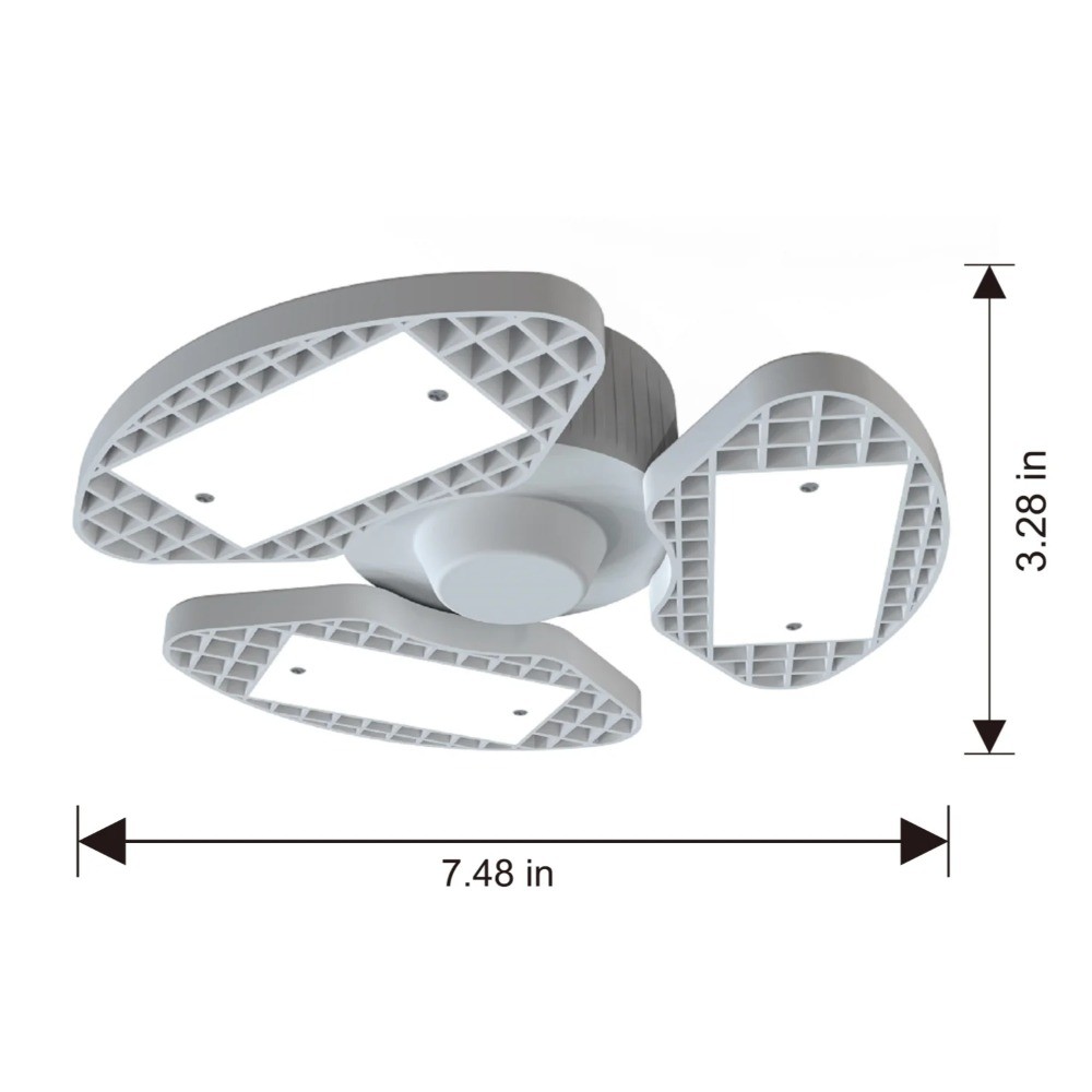 Great Value LED Daylight Garage Light, 30-Watt ，3 Adjustable Lighted Blades