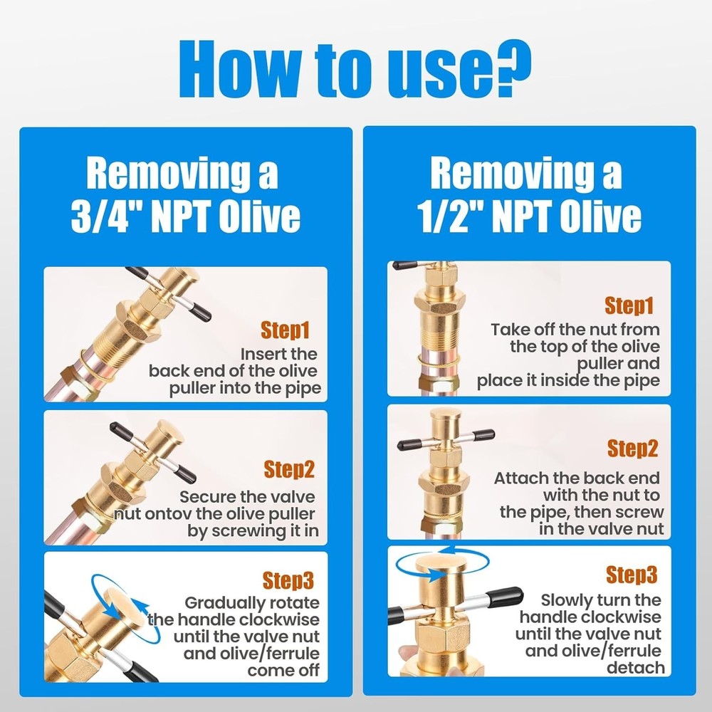 Olive Ferrule Puller Corrosion-Resistant Compression Ring Removal Tool Suitab...