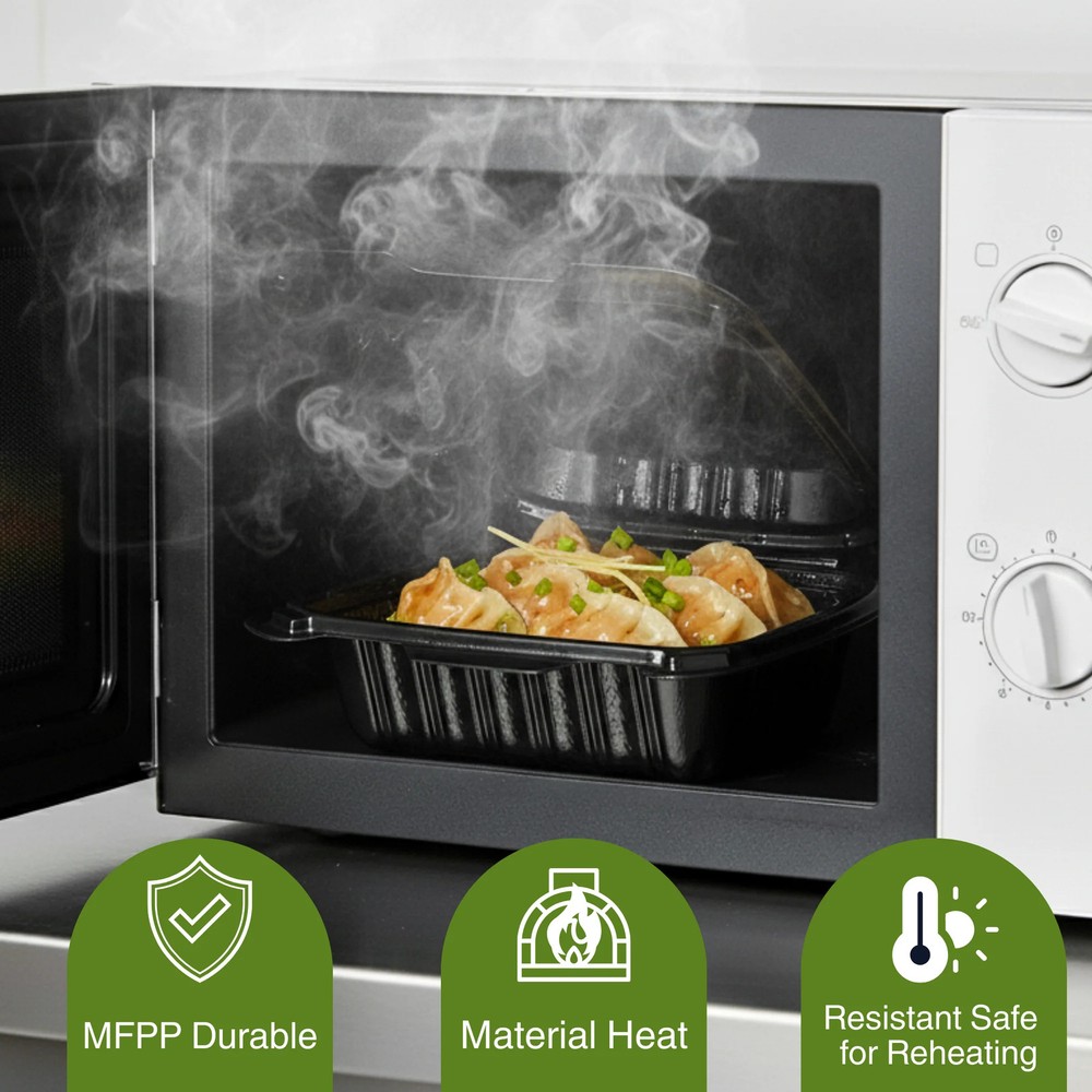 Hinged Container, Black, 6" x 6", 250pc (250/1)