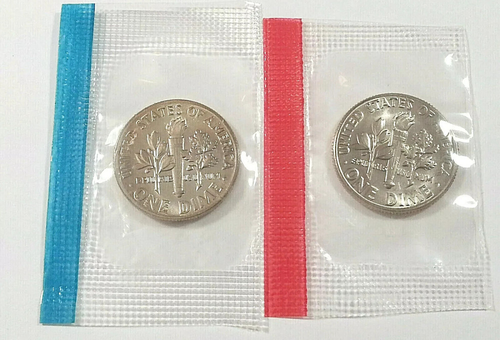 1975 P & D Roosevelt Dime Set