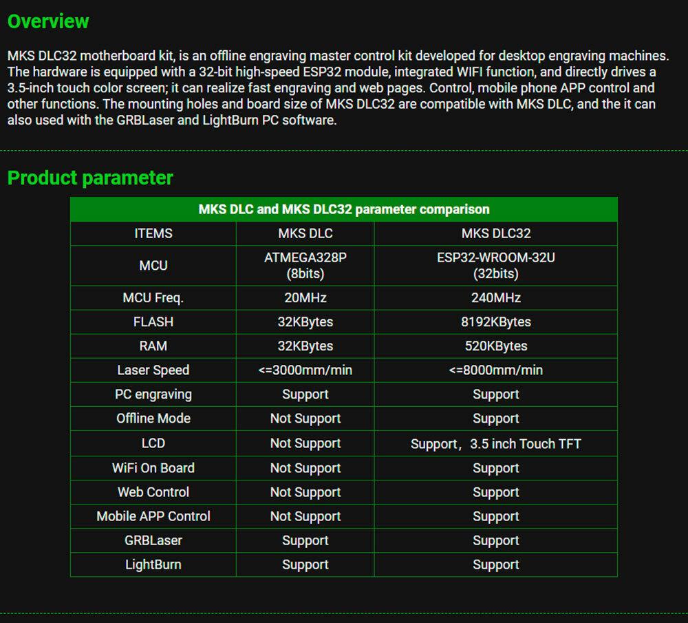 For Makerbase MKS DLC32 3D Printer Control Board Laser Engraving Motherboard CNC