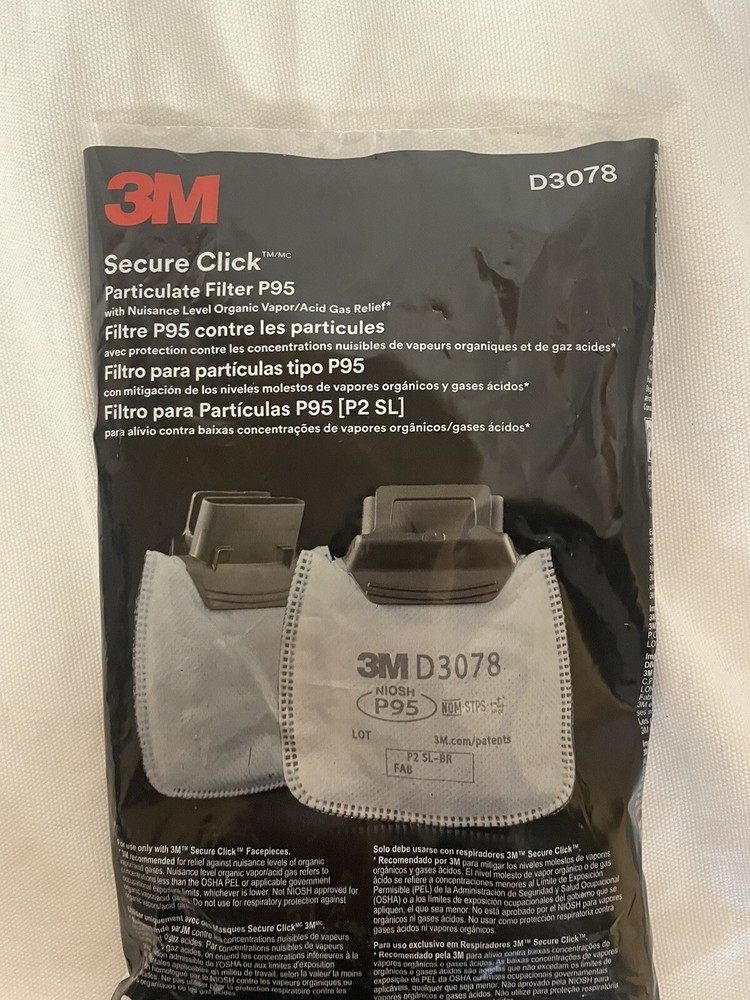 3M D3078 Secure Click Particulate Filter P95 (2 pack) 01/2024