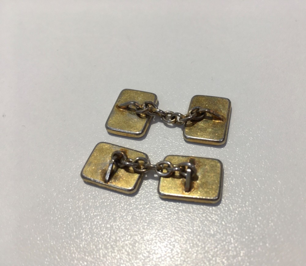 Rectangular Mother of Pearl in Gold setting Cuff Links