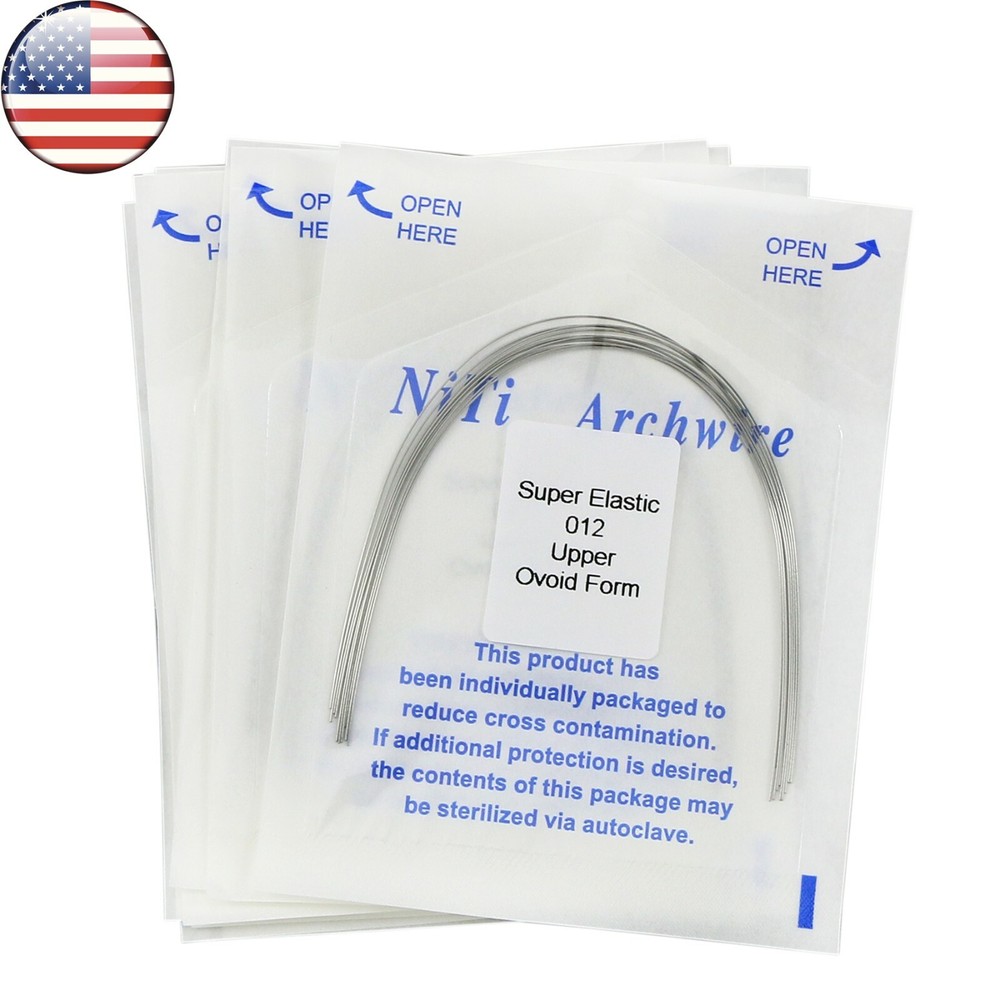 US 10Pack Dental Ortho Arch Wire Round/Rectangular Niti Elastic Ovoid Form