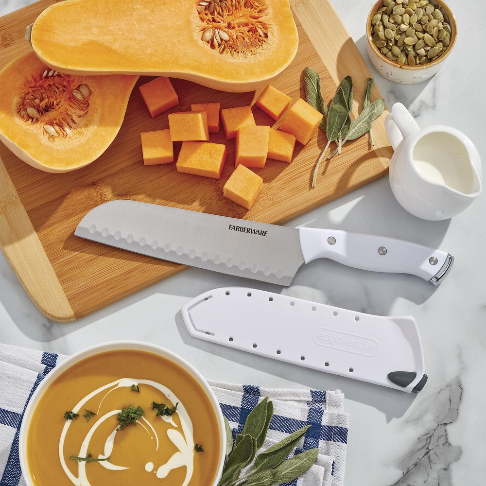 Farberware Edgekeeper Triple Riveted Santoku Self-Sharpening Blade Cover, Hig...