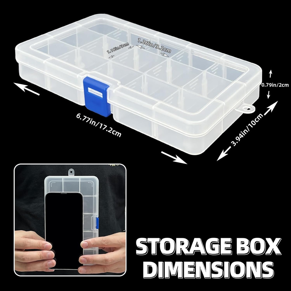 Plastic Organizer Container Storage Box Adjustable Divider Removable Grid Compar