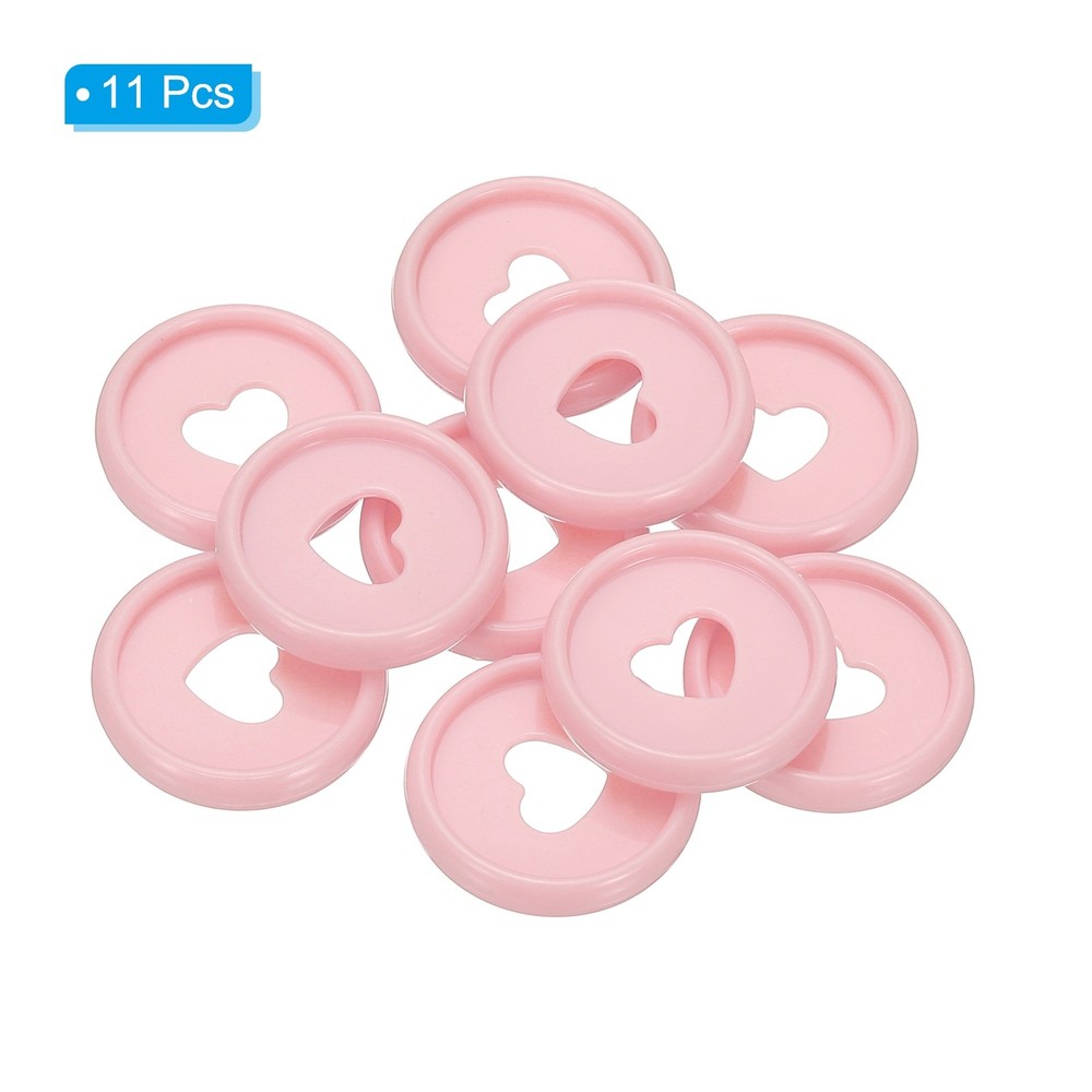 24mm Plastic Book Binding Discs, 11 Pack Expansion Discs Heart, Light Pink