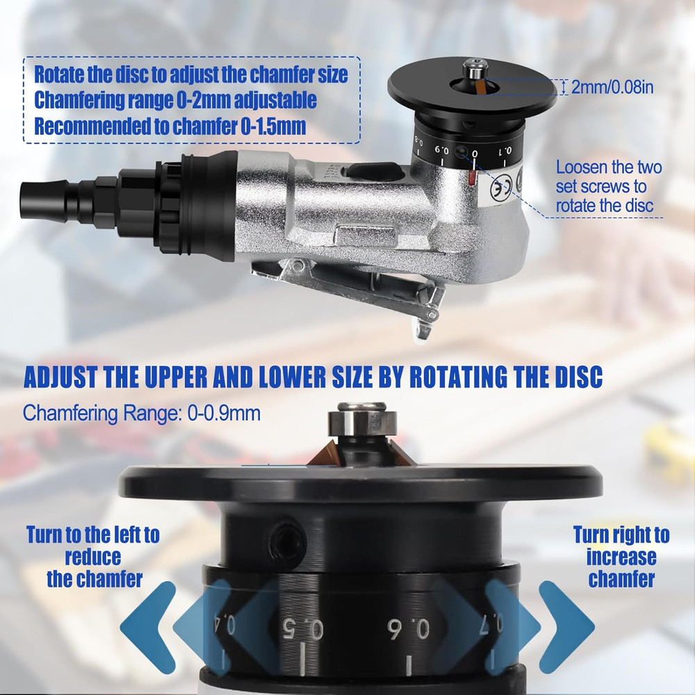 Pneumatic Chamfering Tool Handheld, Mini Aluminium Alloy Air-Powered Chamfering