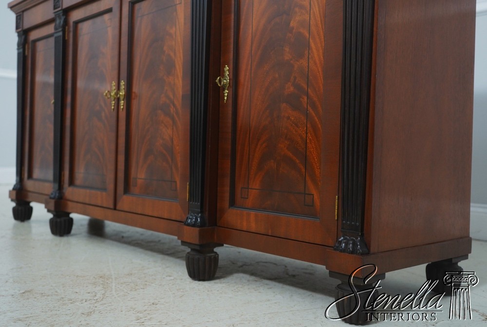 71664: BAKER Neoclassical Mahogany Sideboard w. Black Highlights