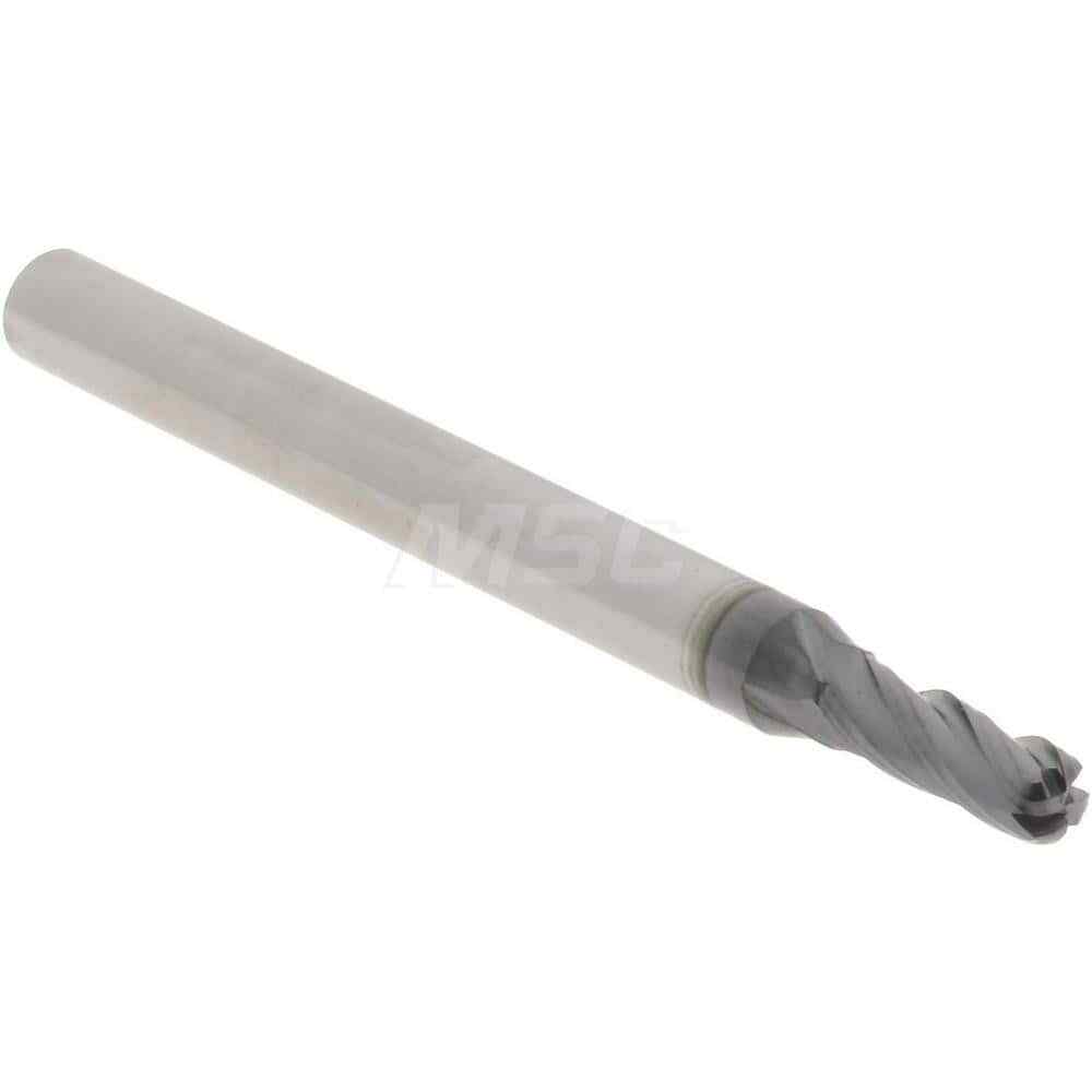 Accupro 3/32" Diam 4 Flute Single End Solid Carbide 0.03" Corner Radius End M...