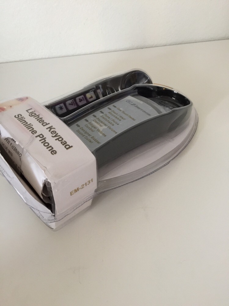 Emerson EM-2131 Slimline Phone Black Lighted Keypad