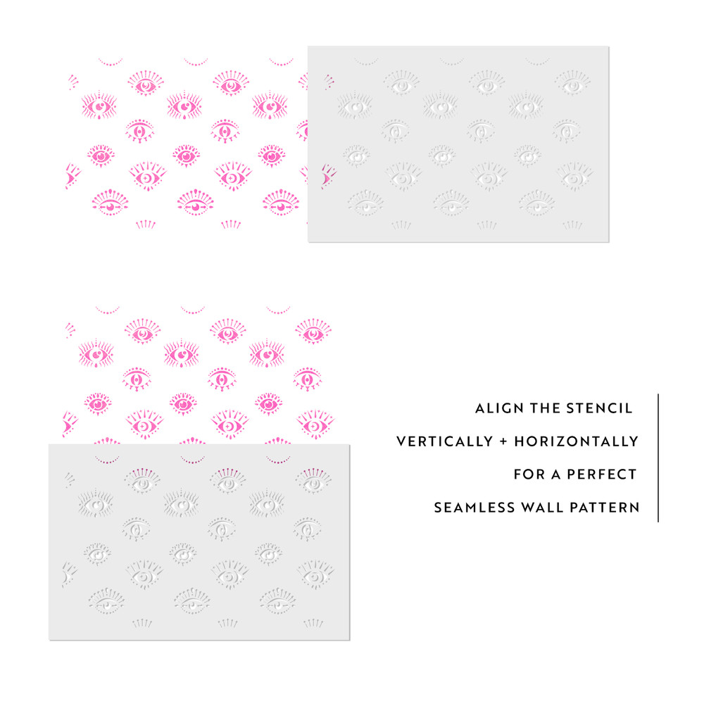 Evil Eyes Pattern Wall Stencil - Durable & Reusable Mylar Stencils