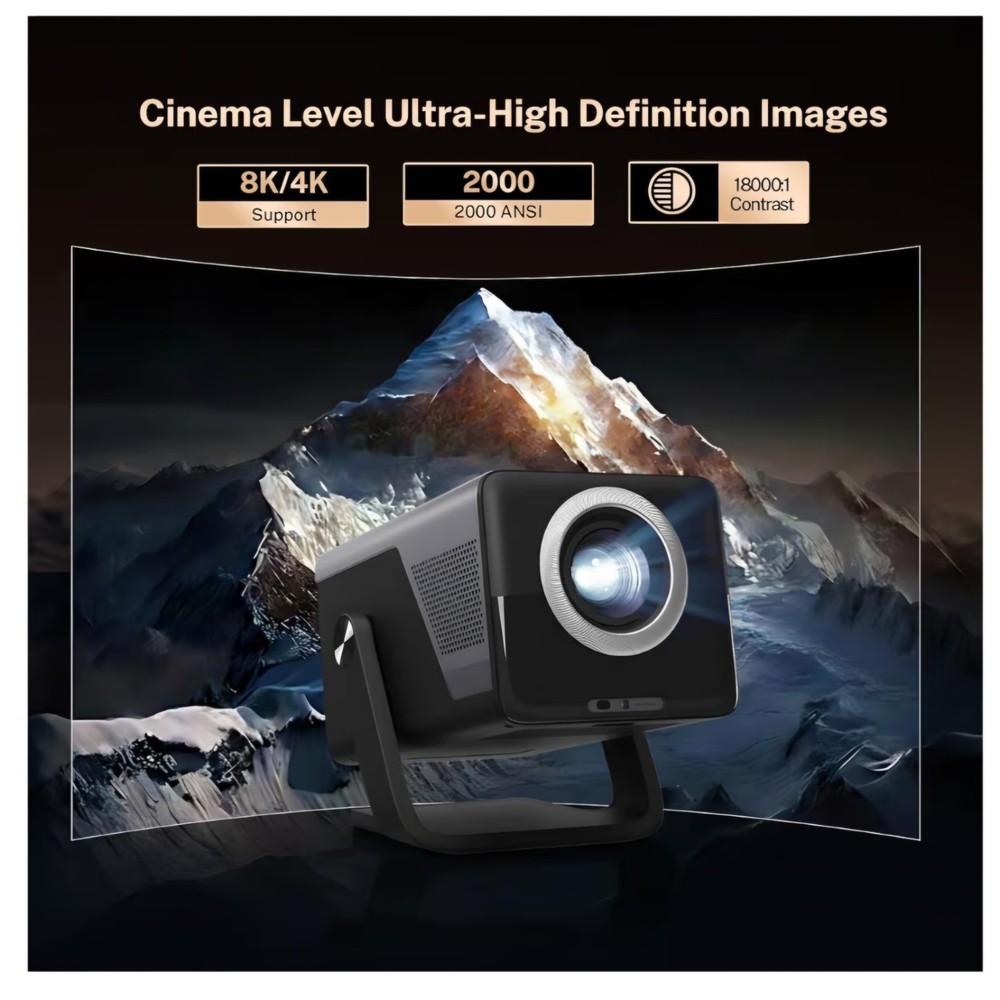 [2000 ANSI/AI Visual Calibration/4K Support] X7 Native 1080P Smart Projector wit