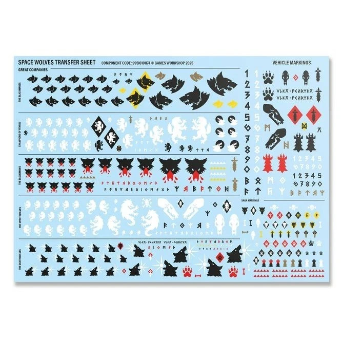 Space Wolves Transfer Sheet Decals Wolfguard Terminators Warhammer 40k Marines