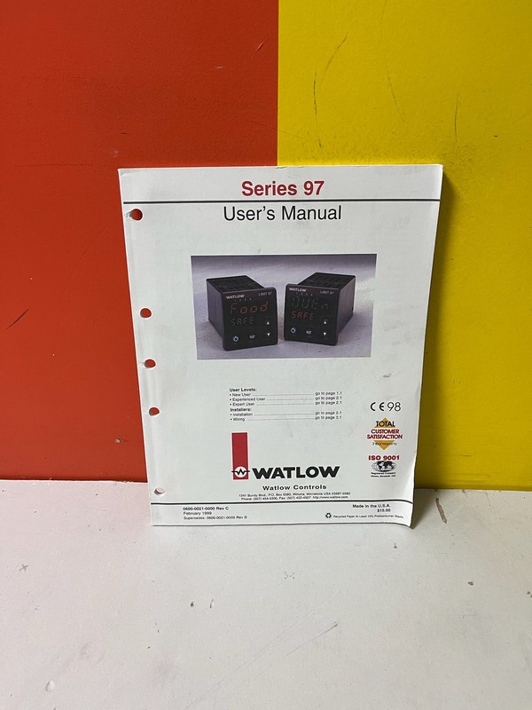 Watlow 0600-0021-0000 Series 97 Controller User's Manual