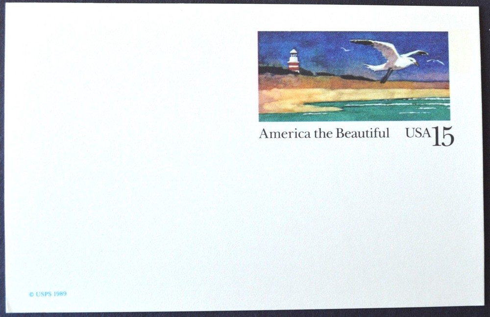 1989 US Sc #UX132 postal card, 15 cent, mint, sharp corners, excellent condition