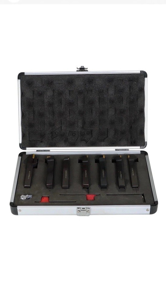 7PC Carbide Indexable Turning Tool 1/2" LatheTool Bit SetThread InsertHolder NEW