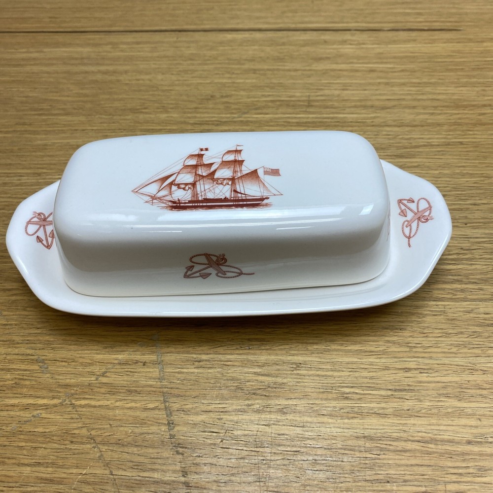 Spode Trade Winds Blue Butter Dish
