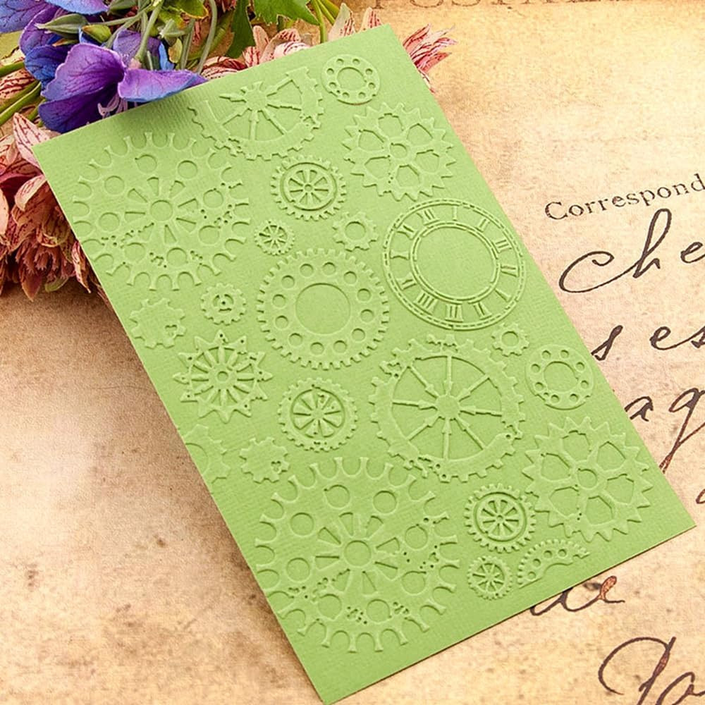 3D Plastic Embossing Folder Template Steampunk Style Texture A6 Size for Card Ma