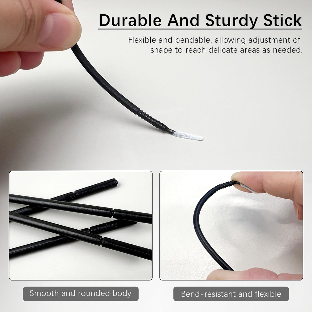 200PCS Disposable Micro Applicator Brushes – Mini Precision Swabs for Black