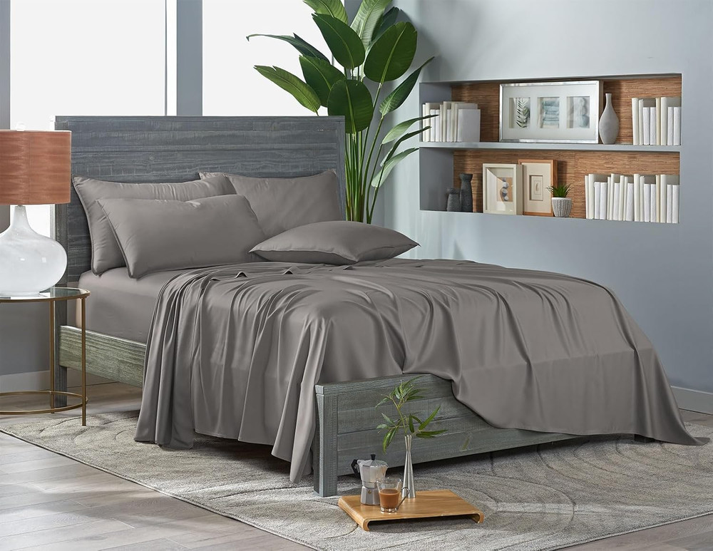 Luxurious Queen Bamboo Viscose Sheets Set - Soft, Cooling & Durable Graphite
