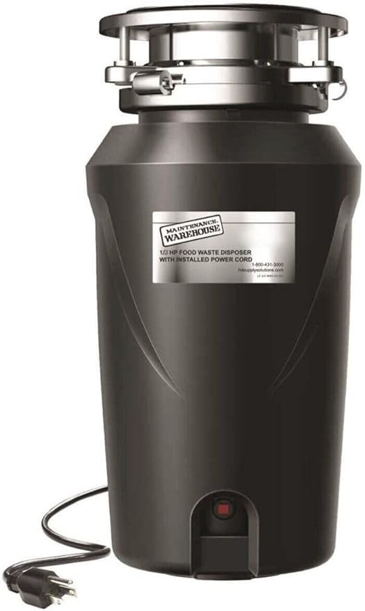 Maintenance Warehouse Garbage Disposal 1/3 HP W/Installed Power Cord (US-MW3-44)