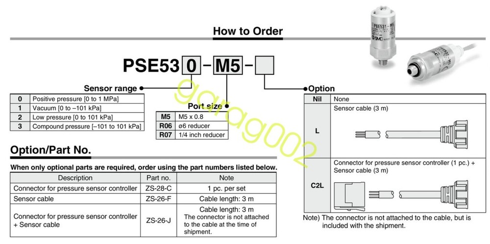 SMC PSE531-M5-L Pressure Sensor Pressure Sensor Controller