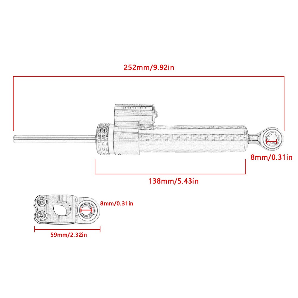 Motorcycle Universal Steering Damper Linear Stabilizer Safety Control Adjustable
