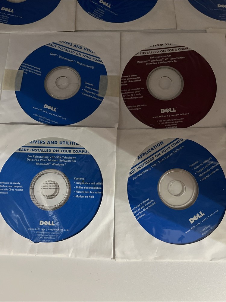 Dell Microsoft Applications Software LOT 10 disks Drivers Utilites USB Wireless