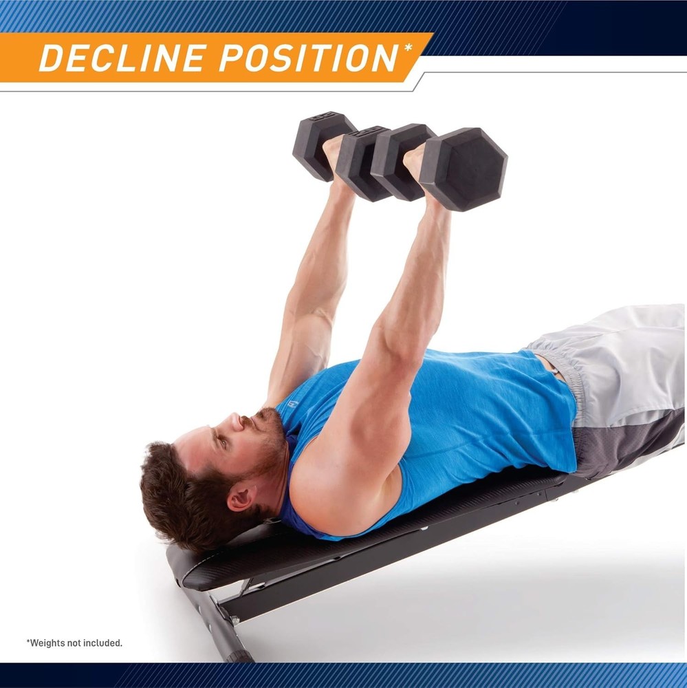 Versatile Adjustable Utility Bench for Strength Training - Black, Compact Design