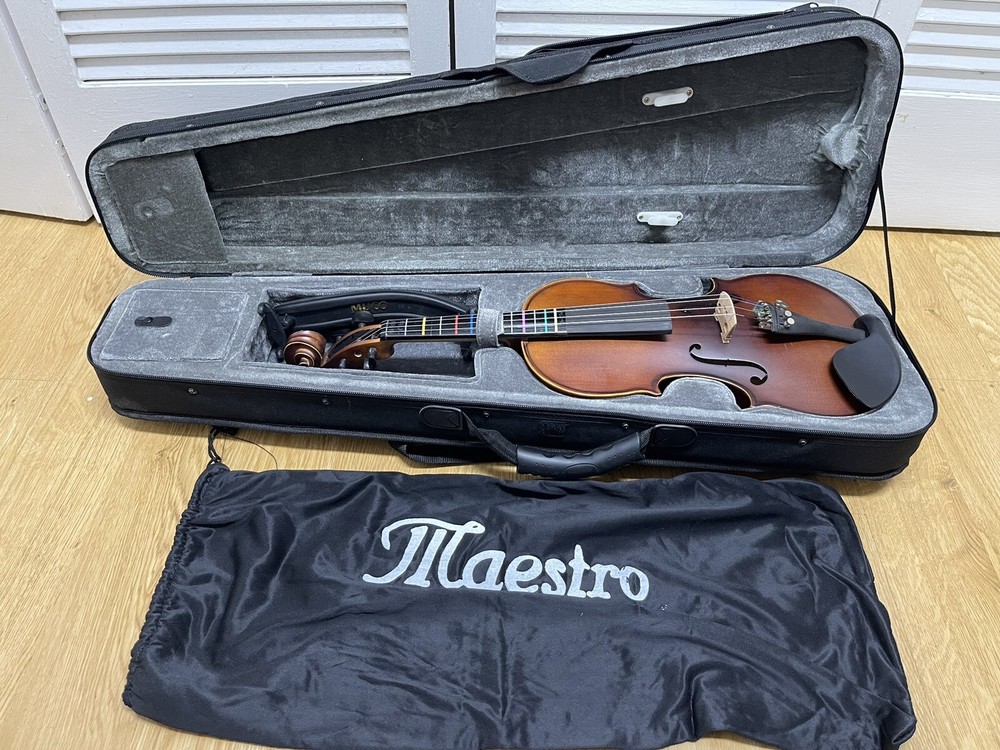 Maestro MAVK 44 4/4 4-String Satin Violin With Case *Needs Bow*