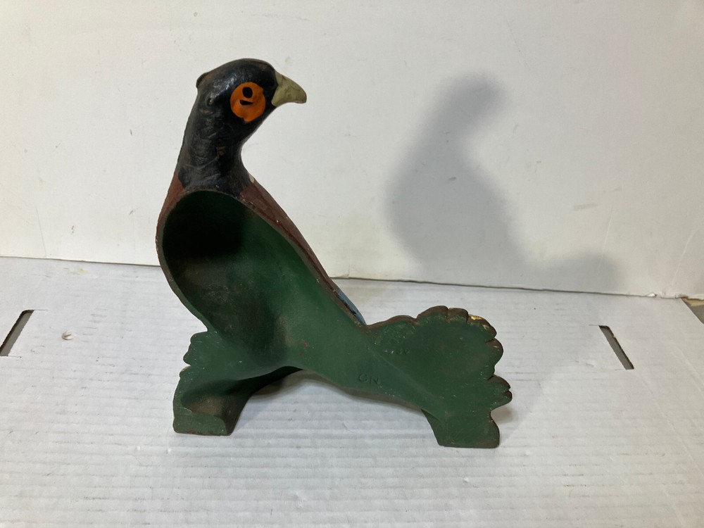 Cast Iron Pheasant Door Stop Vintage 8" tall CN36