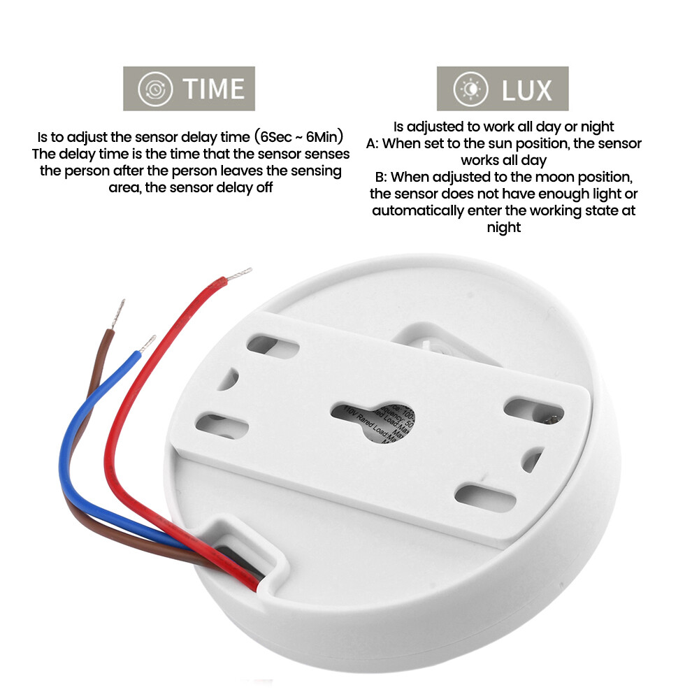 AC85-265V Infrared PIR Motion Induction Sensor Switch For LED Ceiling Light US