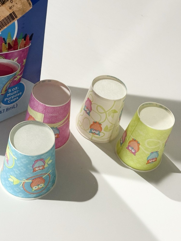 Dixie Everyday 5 oz Cups Bath 100 Ct Disposable 4 Owl Designs Multipurpose