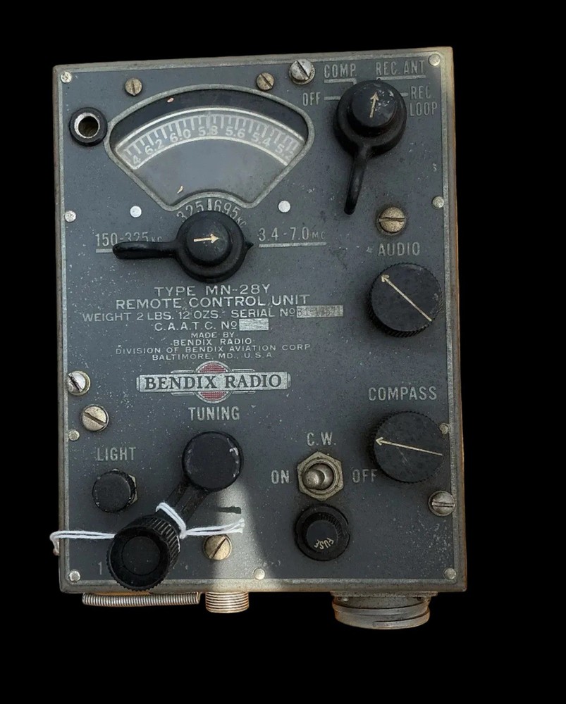 Bendix MN-28Y Remote Control Unit – WWII Aircraft Radio / Compass Control Panel