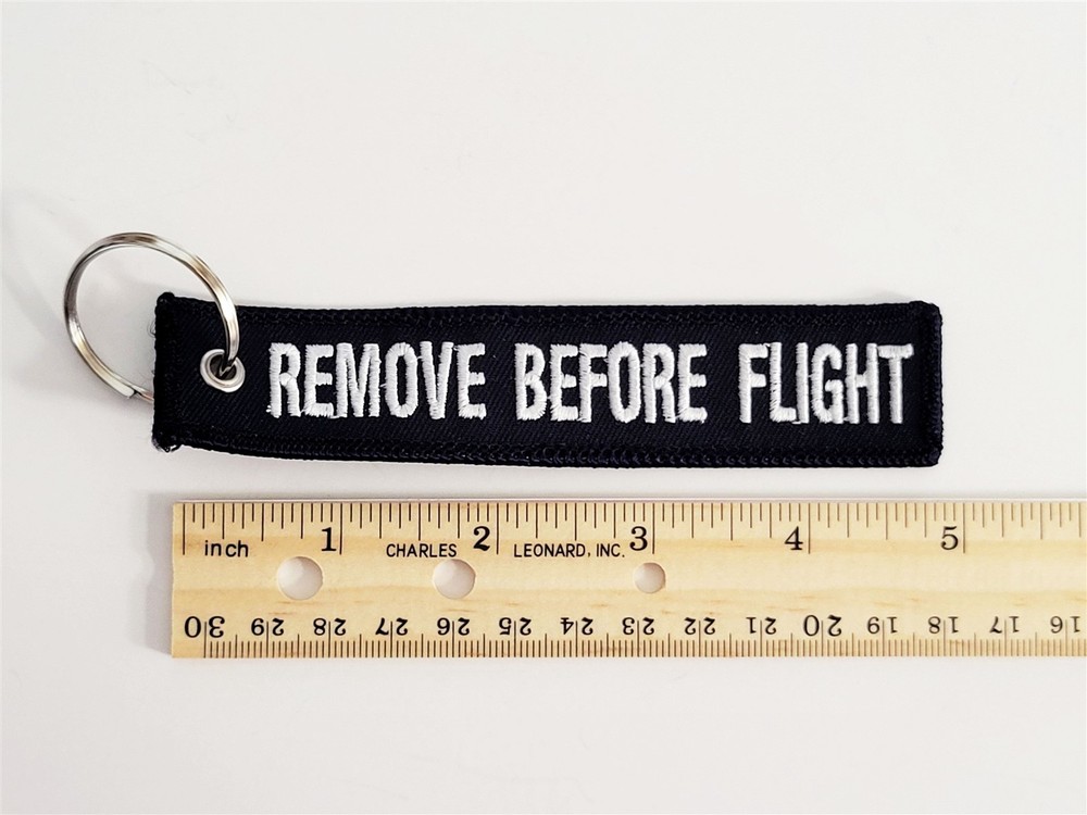 Metrea Blue Flight Tag Keychain Military Embroidered