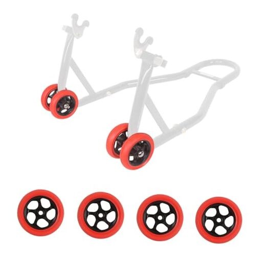 Motorcycle Stand Wheels Replacement for Front Lift Stand Inner Black+Outer Red
