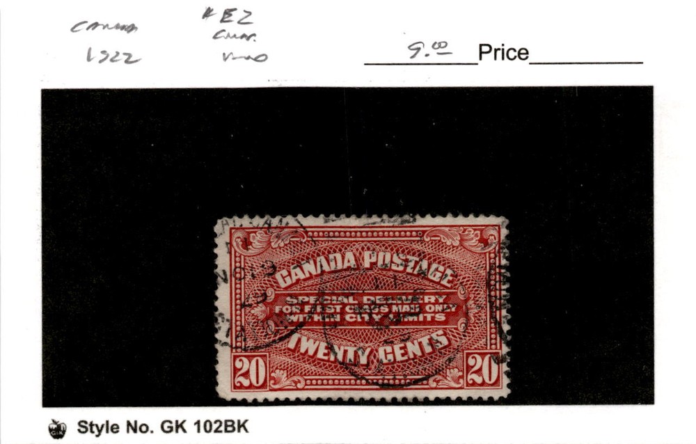 Canada, Postage Stamp, #E2 Used, 1922 Special Delivery (AH)