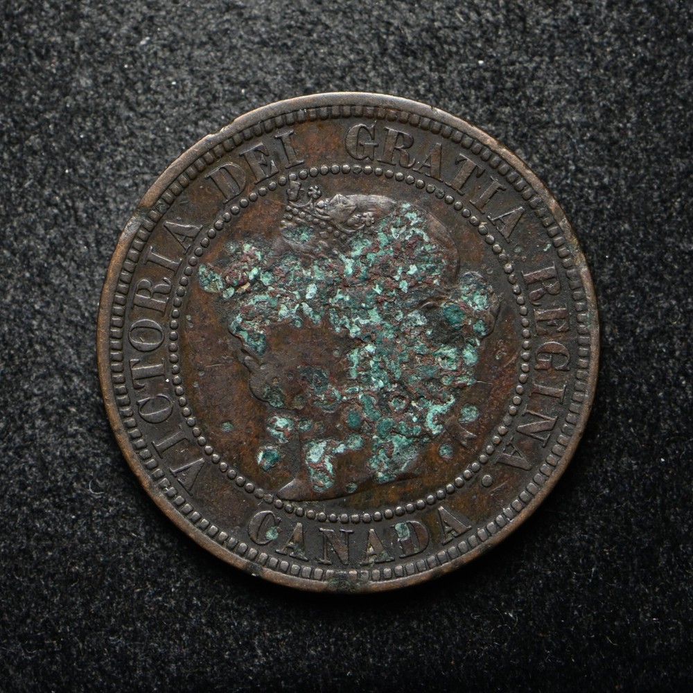 1882-H Canada One Cent Corroded (bb16326)