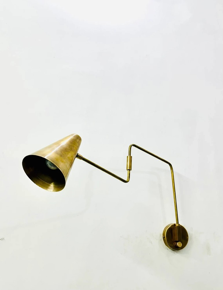 Brass Wall Sconce: Mid-Century Modern Style
