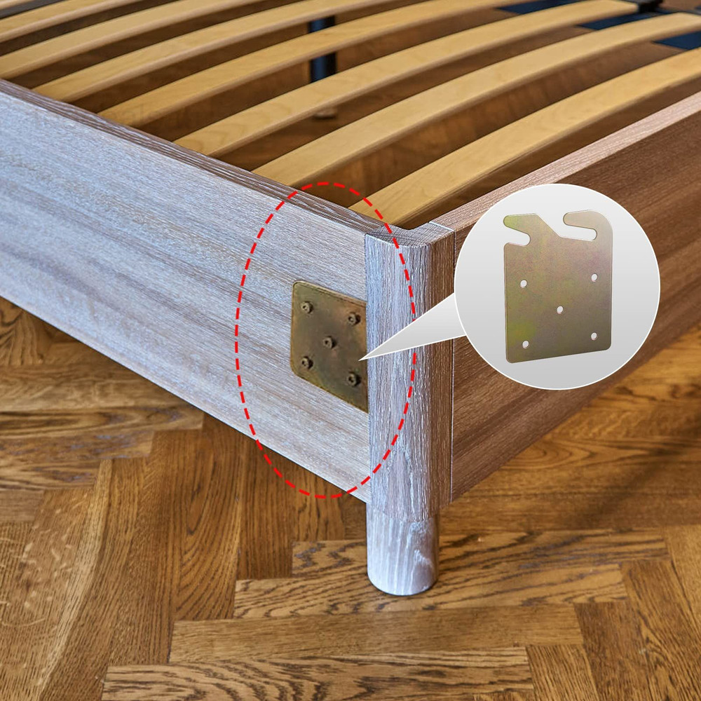 Bed Frame Brackets 4PCS Wood Hardware Universal King, Yellow